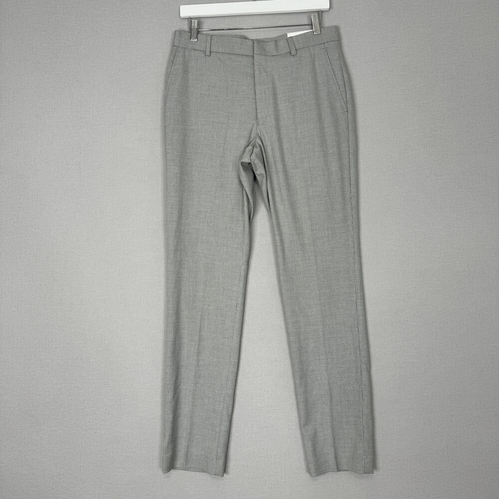 Tommy Hilfiger Dress Pants Mens 30x32 Gray Houndstooth Tate Modern Fit Stretch